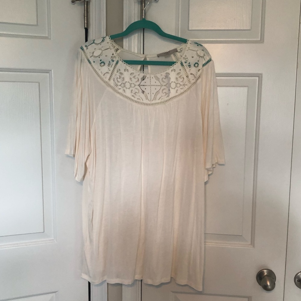 NWT Cream Embroidered Top from Loft!